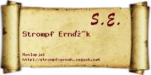 Strompf Ernák névjegykártya